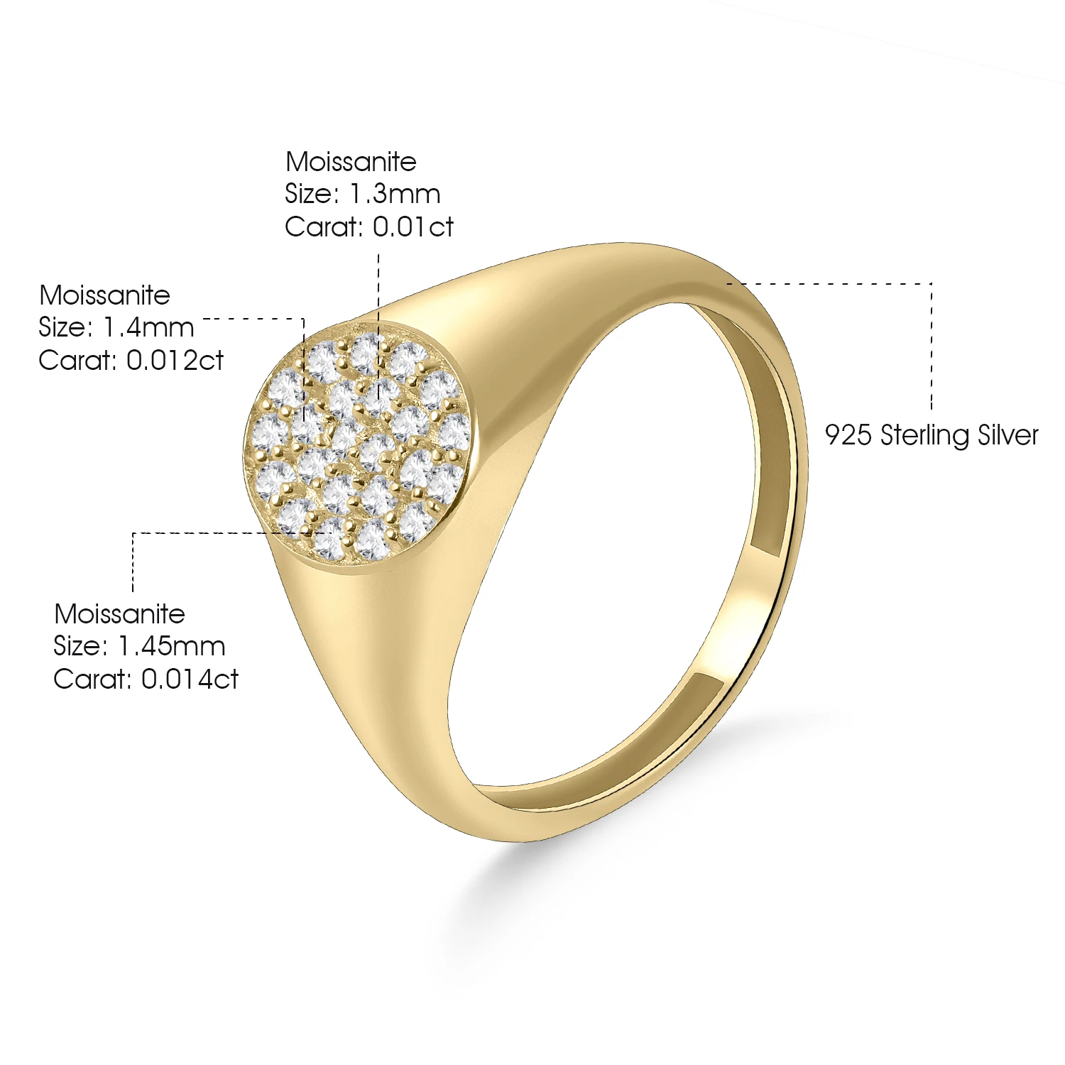 Moissanite Signet Ring – 925 Silver, D Color VVS1, GRA Certified - Image 6