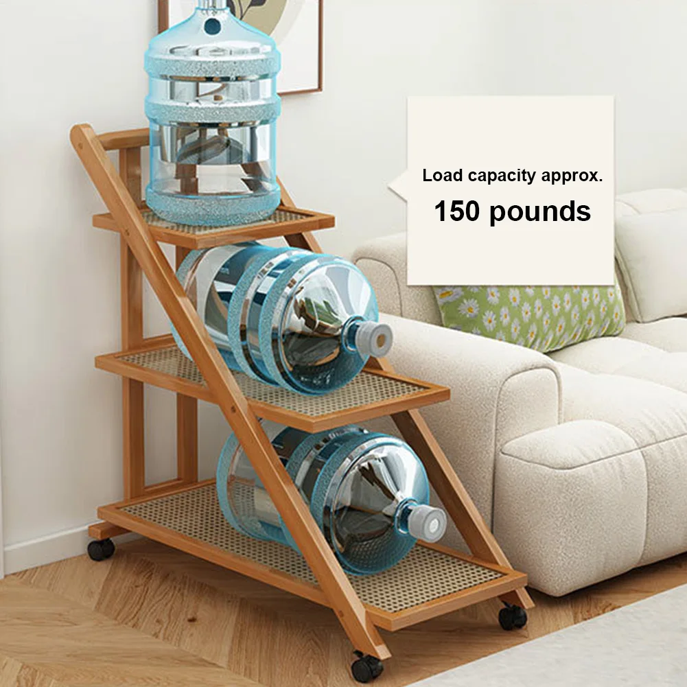 3‑Tier Rolling Coffee Table with Locking Wheels – Compact Storage Cart - Image 2