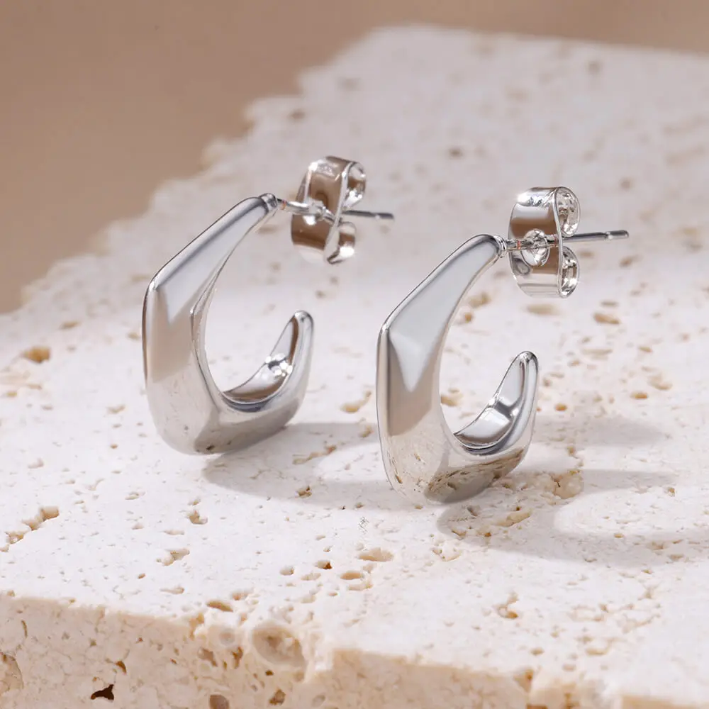 Stainless Steel Gold Hoop & Stud Earrings Set – Women's Aesthetic Jewelry - Image 19