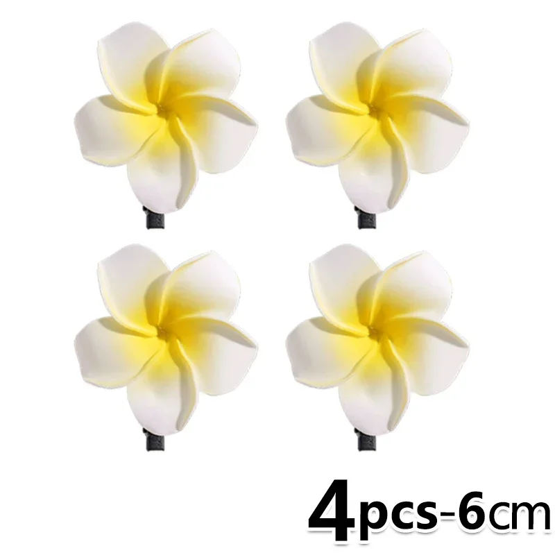 Plumeria Flower Hair Clips Women Girls Side Bangs Barrette Hawaiian Wedding Party Hairpins - Image 10