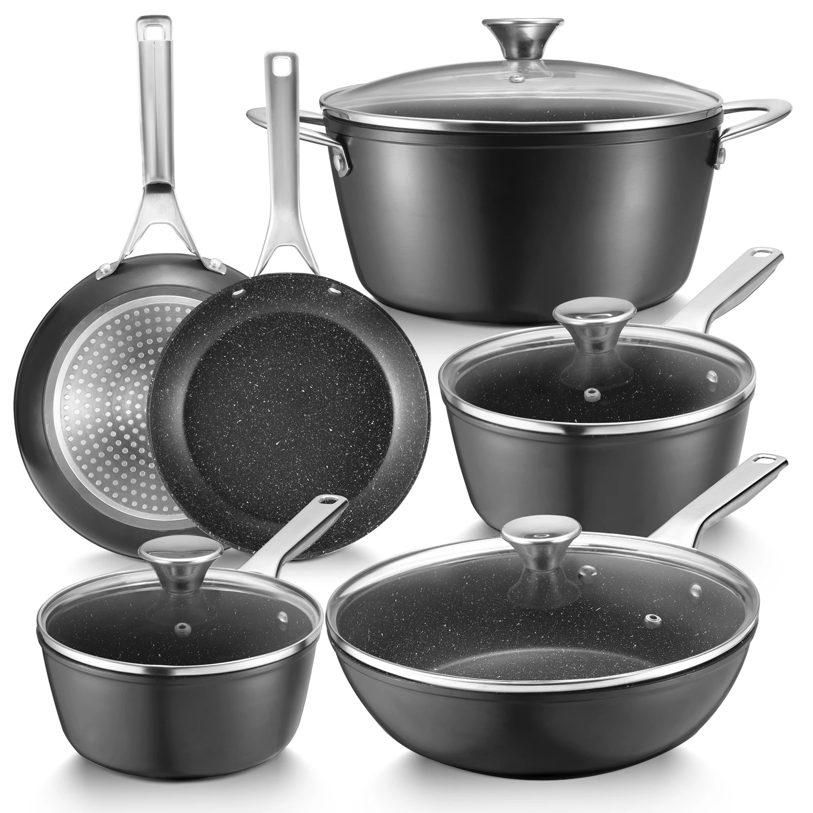 BEZIA Induction Cookware Set 10-Piece
