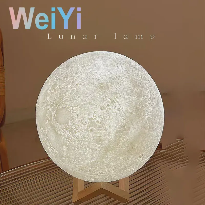 3D Moon Night Light – Creative Bedside Lamp with Plastic Stand - Image 8