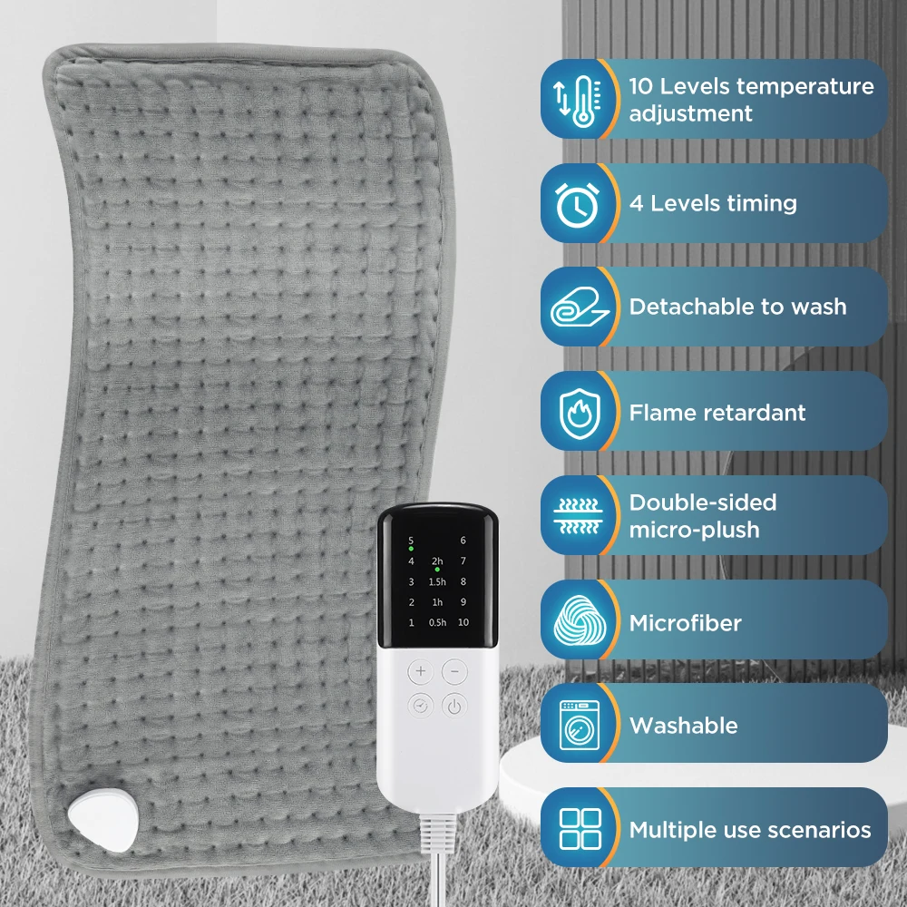 Electric Heating Pad – 10 Heat Levels, 4 Modes, Timer, for Full Body Relief - Image 3