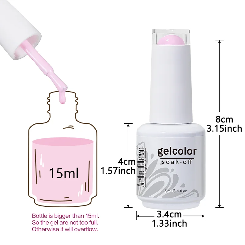 Arte Clavo 15ml Gel Nail Polish – 72 Color Soak-Off UV LED Varnish for Nail Art - Image 6