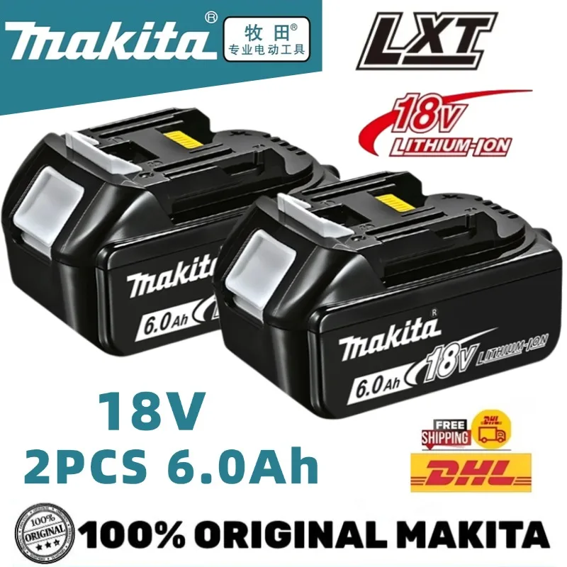 Makita 18V 6000mAh Lithium ion Rechargeable Battery 18v drill Replacement Batteries BL1860 BL1830 BL1850 With DC18RC 3A Charger