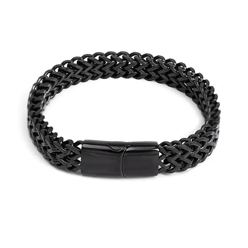 Men’s Hip-Hop Double-Layer Braided Stainless Steel Bracelet – Personalized Gift - Image 5