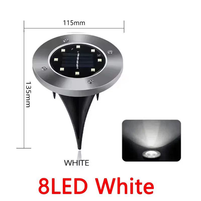 1/4/8 Pack Solar Disk Lights – 8/20 LED Buried Spotlights for Garden & Yard - Image 7