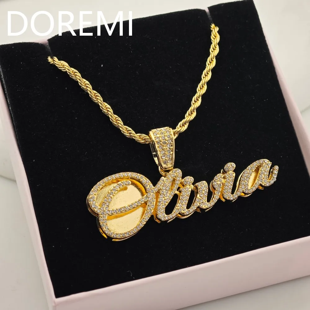 Custom Diamond Double Name Necklace – Personalized Pendant with Crystal Letters - Image 5