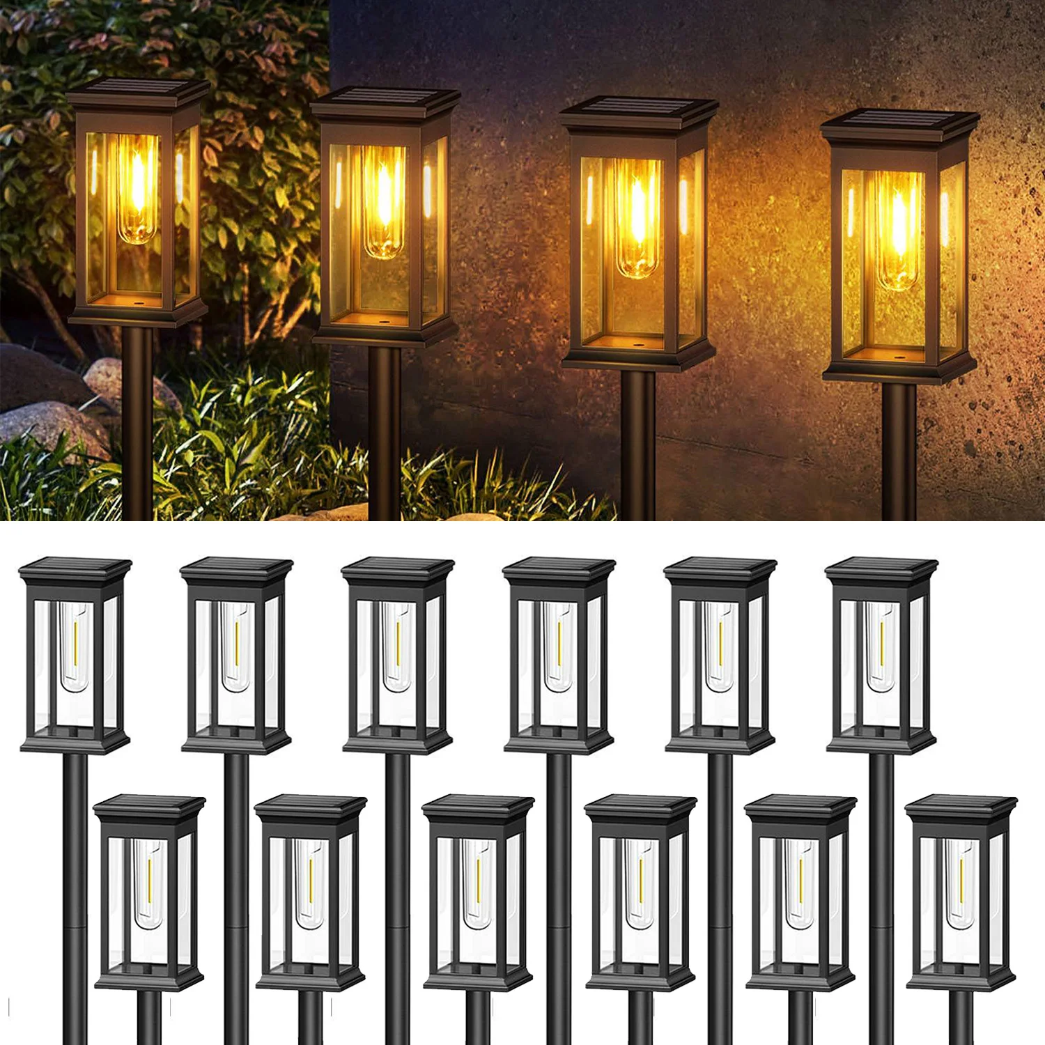 2/6/12 Pack Upgraded Solar Lights – 2700K Warm White for Garden & Walkway - Image 8