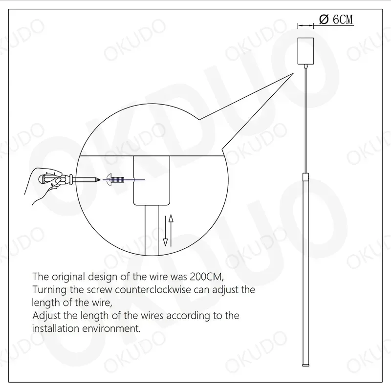 Modern LED Pendant Light – Long Black Hanging Lamp for Dining Room & Bedroom - Image 6