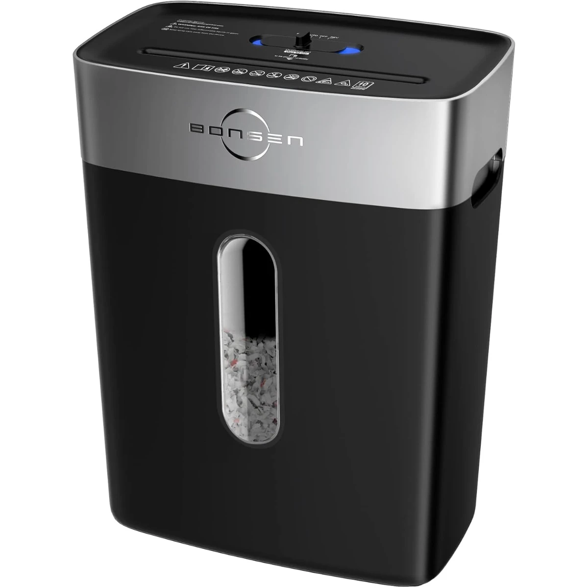 BONSEN 10-Sheet Cross-Cut Home Office Shredder P-4 Security suit for Credit Card,Staples & Clips, Quiet with Jam-Proof&4 Gal Bin