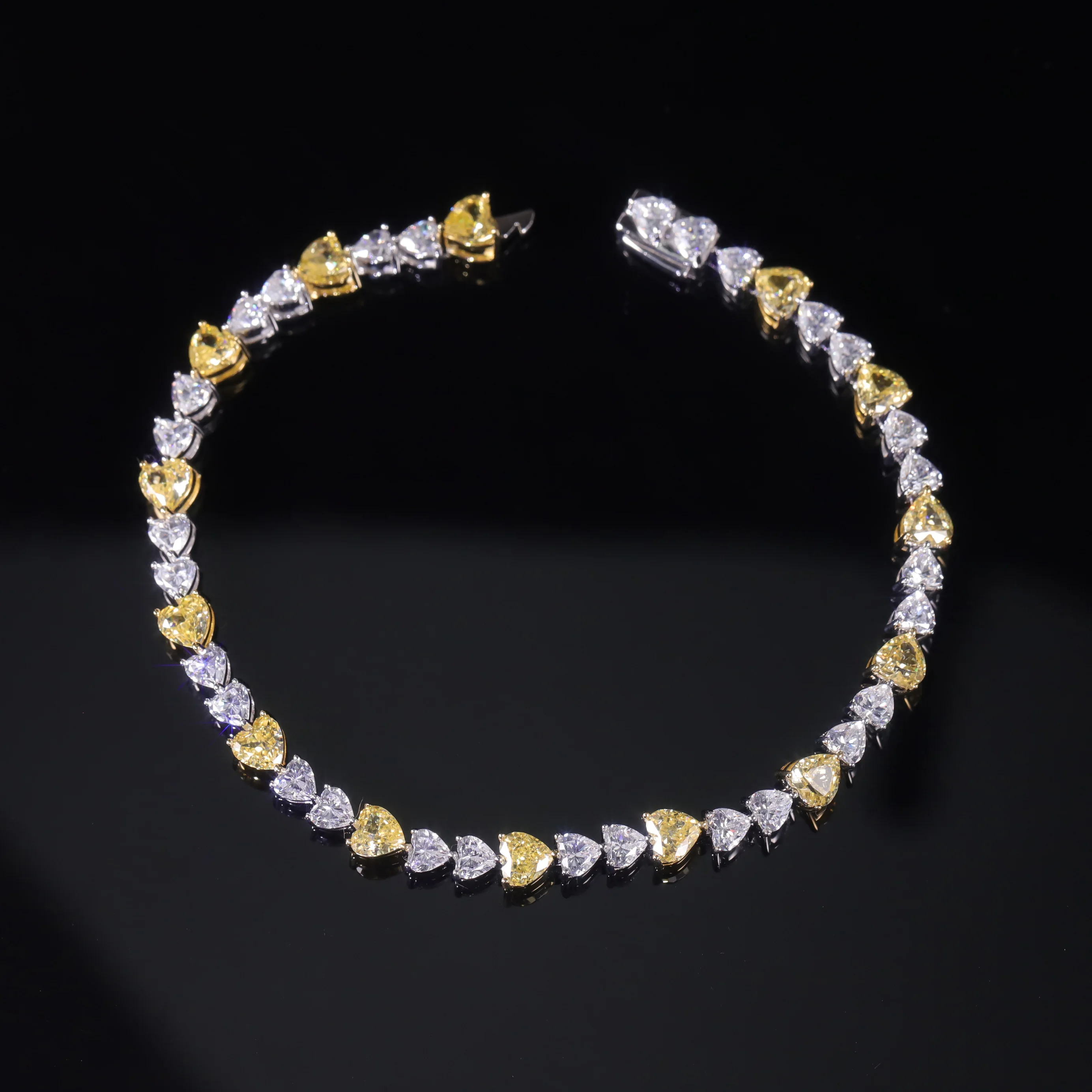 GEM'S BALLET Art Deco Light Yellow CZ Tennis Bracelet Sterling Silver 925 Party Gift - Image 6
