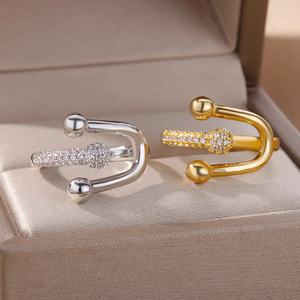 Luxury Korean Stainless Steel Copper Zircon Ring – Trendy Unisex Birthday Gift - Image 22