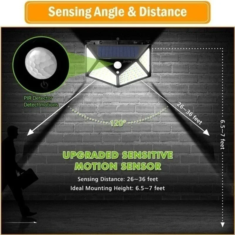 Upgraded Solar Street Light – PIR Motion Sensor Outdoor Lamp for Garden & Courtyard - Image 5