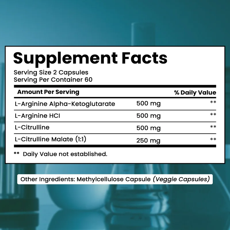 Nitric Oxide Booster – 120 Caps Pre‑Workout with L‑Arginine & L‑Citrulline for Energy & Blood Pressure - Image 6