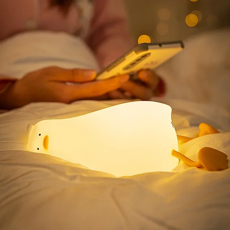 Cute Silicone Duck Night Light – Touch Lamp with 3 Brightness Levels for Kids Room - Image 3