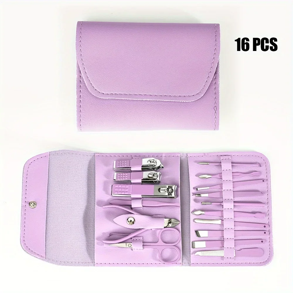 16-Piece Stainless Steel Manicure & Pedicure Set with Leather Travel Case - Image 6