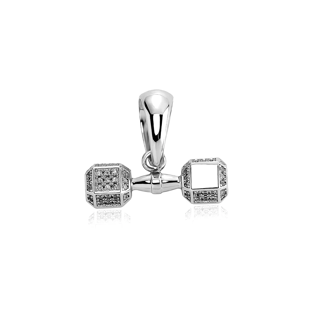 TOPGRILLZ Hip Hop Classic Dumbbell Pendant Necklace – Iced Out Bling Gold-Plated - Image 8