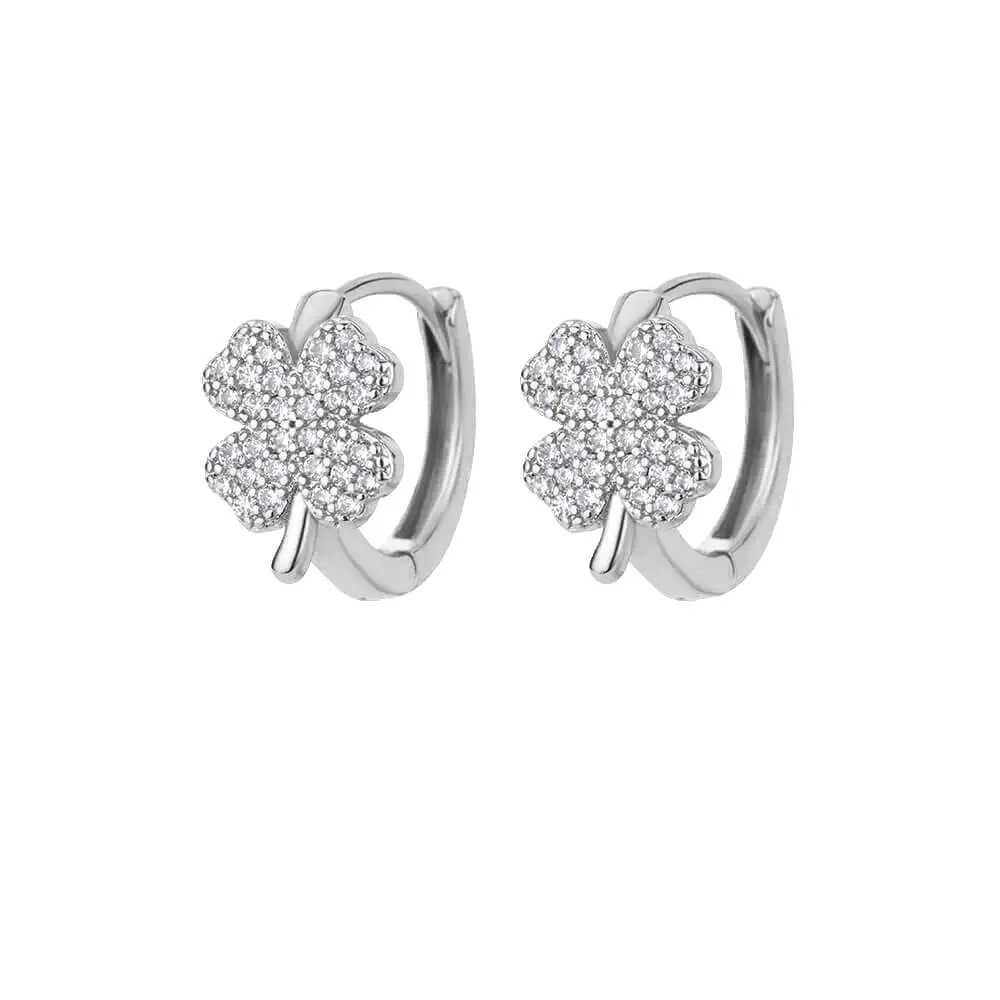 2024 Trending Zircon Colored Flower Hoop Earrings Stainless Steel Luxury Jewelry for Women - Image 29