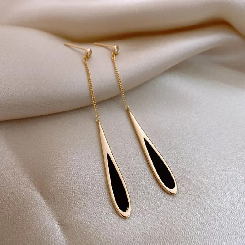 Simple Geometric Square Drop Earrings Women Korean Fashion Gold Line Long Tassel Dangle Jewelry Gift - Image 11