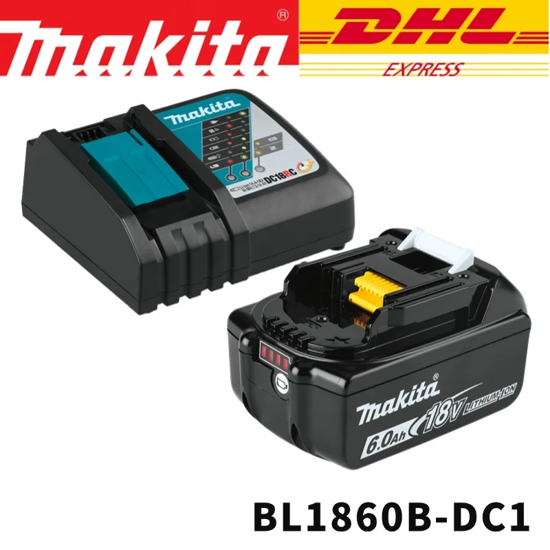 Makita 18V 6000mAh Lithium ion Rechargeable Battery 18v drill Replacement Batteries BL1860 BL1830 BL1850 With DC18RC 3A Charger - Image 10