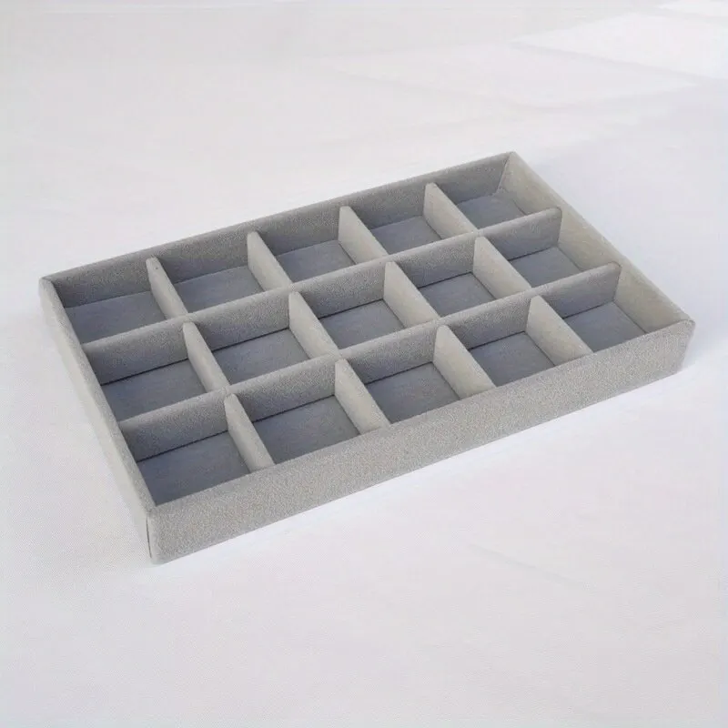 Velvet Jewelry Display Tray Portable Ring Earrings Necklace Organizer Storage Box - Image 7