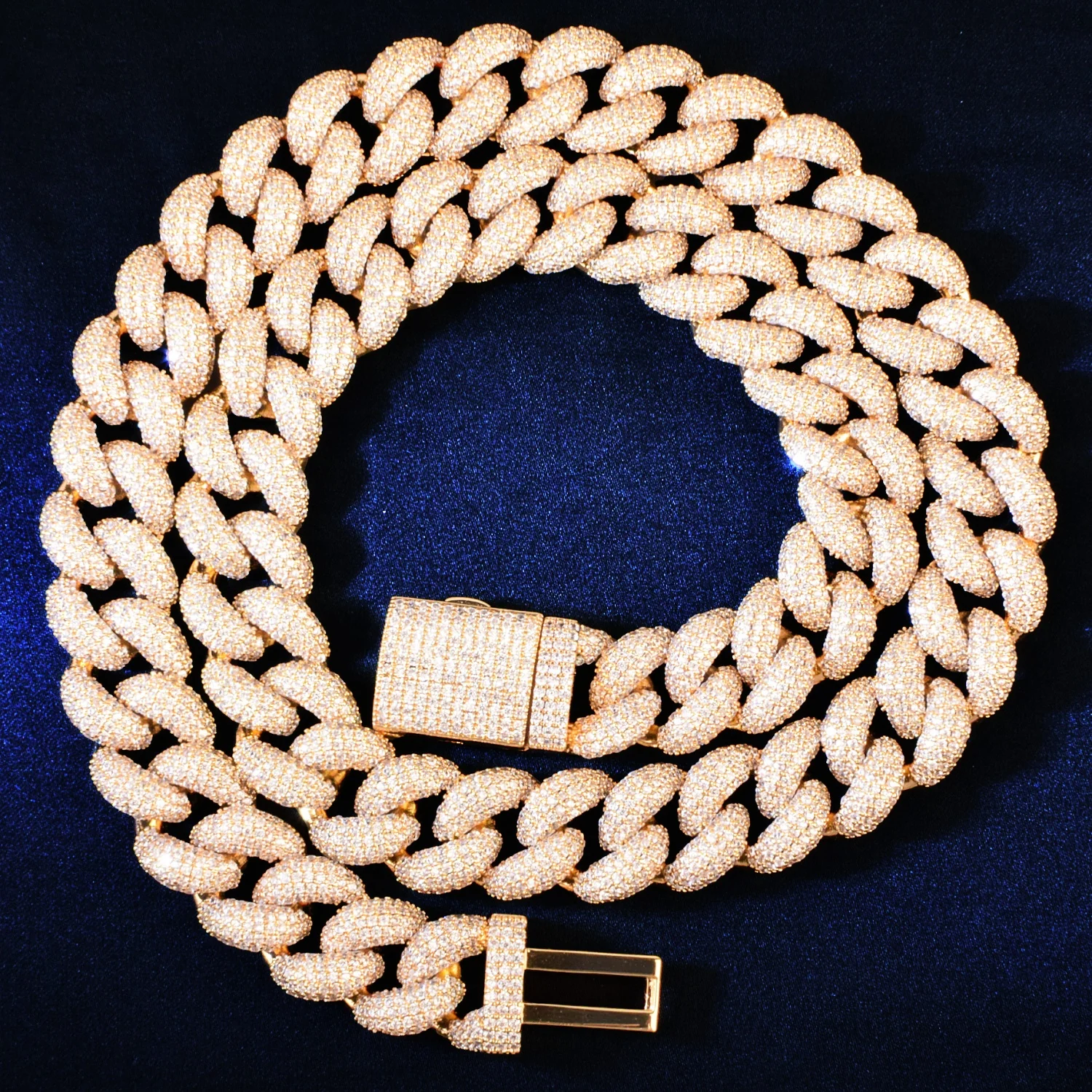 14mm Iced Out Cuban Link Chain – Men's Hip Hop Necklace in Gold-Plated Stainless Steel - Image 7