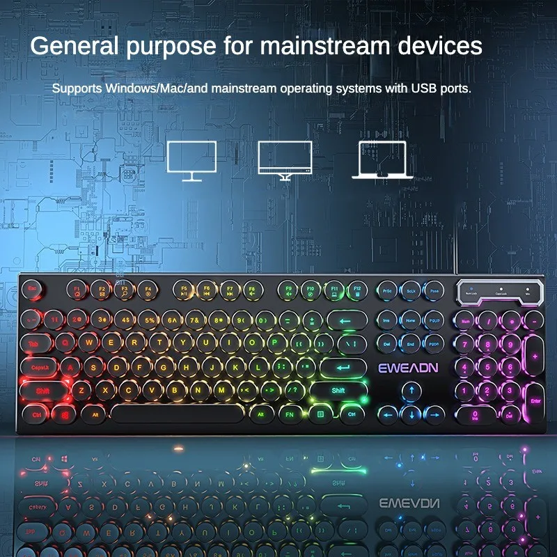 Wired Keyboard Mechanical Feel E-Sports 104 Keys Usb Wired Gaming Mouse Wired Keyboard Pc Gamer Accessories for Laptop Gamers - Image 2