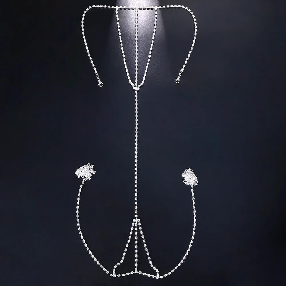 StoneFans Sexy Rhinestone Waist Chain Briefs Women Summer Boho Beach Thong Shorts - Image 2