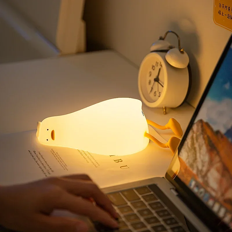 Cute Silicone Duck Night Light – Touch Lamp with 3 Brightness Levels for Kids Room - Image 4