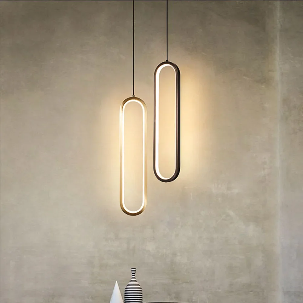 Minimalist LED Pendant Light – Gold/Black Hanging Lamp for Bedroom & Living Room - Image 2