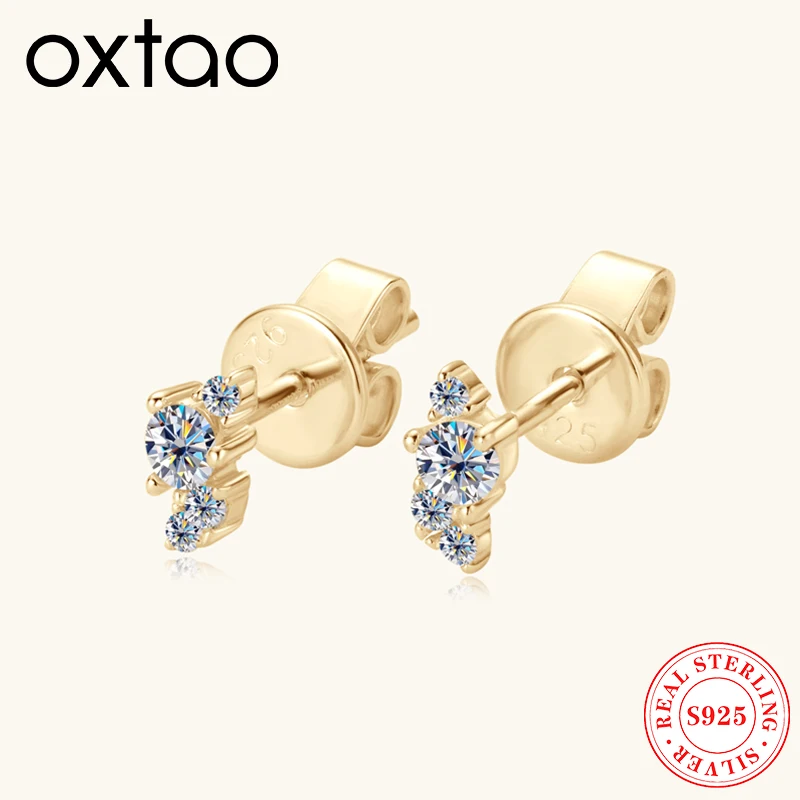 Moissanite Stud Earrings – 925 Silver, D Color VVS1, 1ct