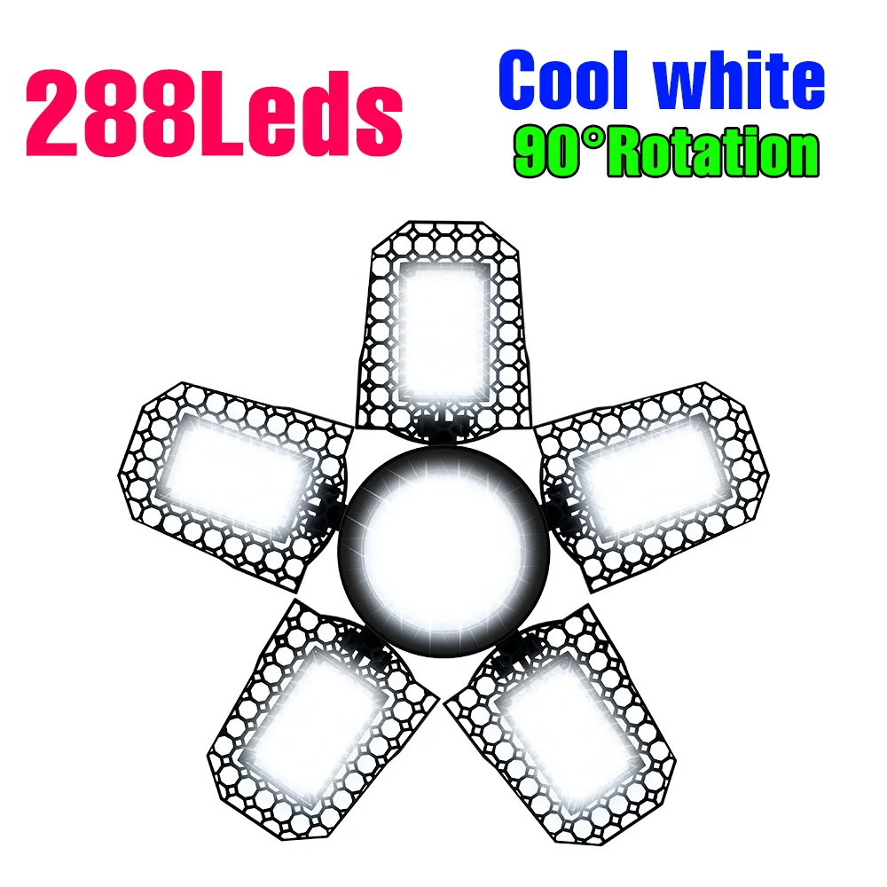 300W LED Garage Light – Deformable Folding Lamp for Workshop & Basement - Image 11