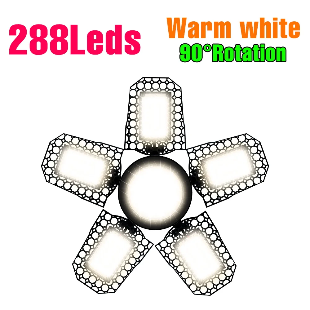 300W LED Garage Light – Deformable Folding Lamp for Workshop & Basement - Image 7