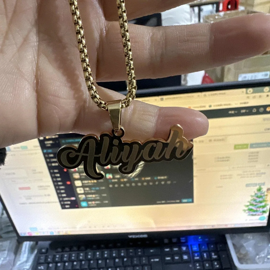 Custom Engraved Name Necklace Stainless Steel Bead Chain Gold Personalized Nameplate Jewelry for Men Women - Image 4