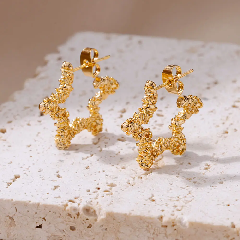 Stainless Steel Gold Hoop & Stud Earrings Set – Women's Aesthetic Jewelry - Image 30