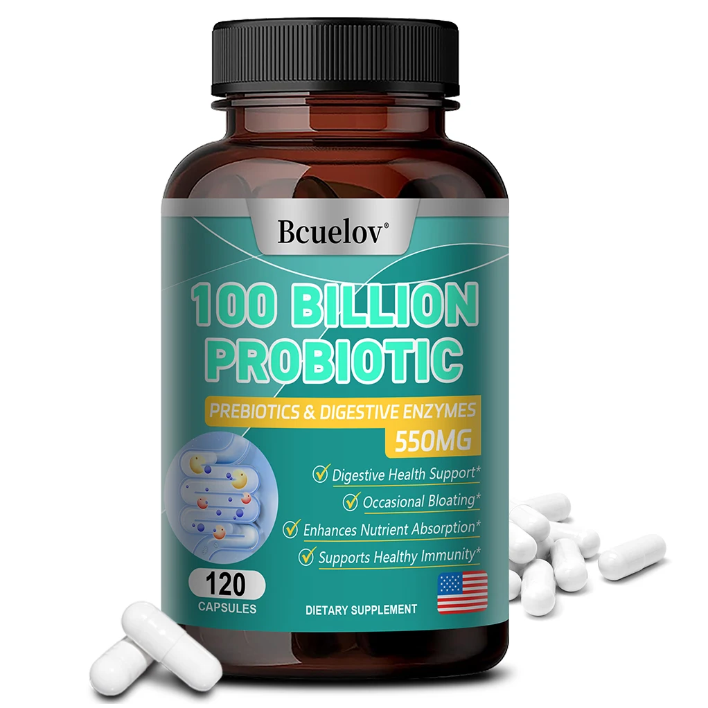 Bcuelov Synbiotic 120 Billion CFU – Probiotics & Prebiotics for Gut, Immunity