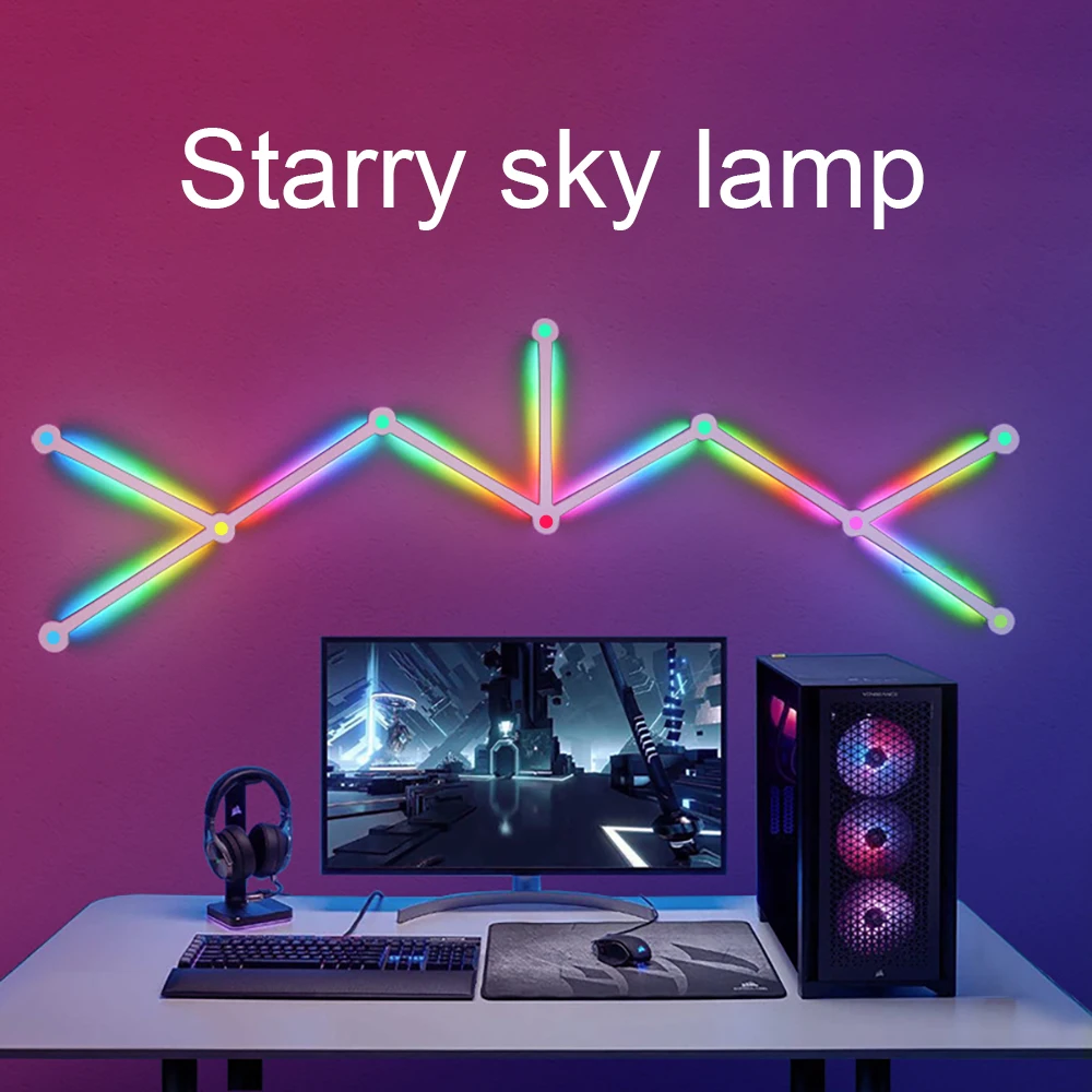 Wiscolor LED RGB Smart Wall Light DIY Atmosphere Night Light Game Room TV Backlight Decorative Wall Light Bar Music Rhythm APP - Image 5