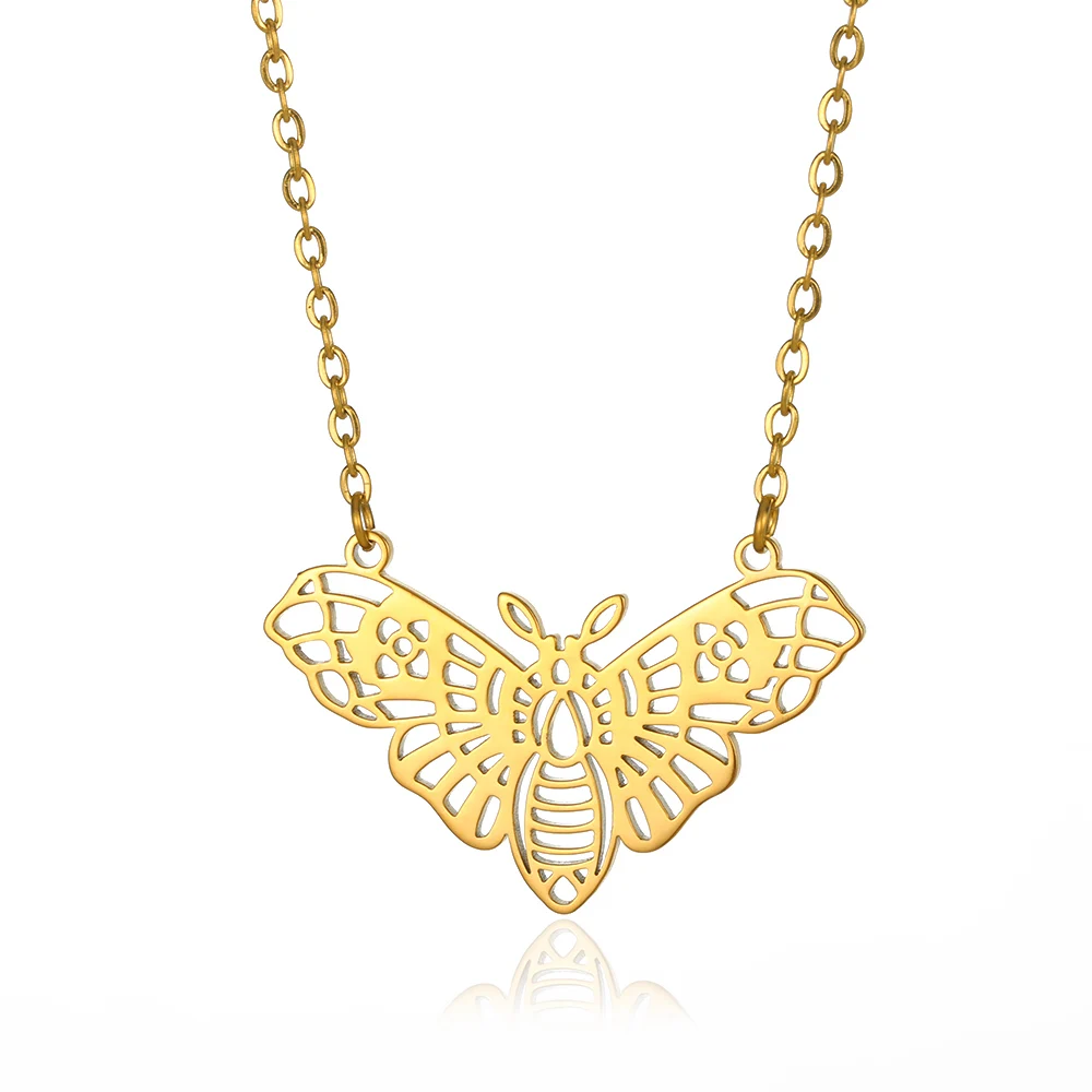 Gothic Luna Moth Gold Butterfly Clavicle Chain Choker Necklace Women Fashion Insect Jewelry Gift - Image 11