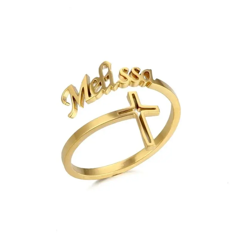 Personalized Adjustable Double Name Ring – Stainless Steel Wedding Gift - Image 9