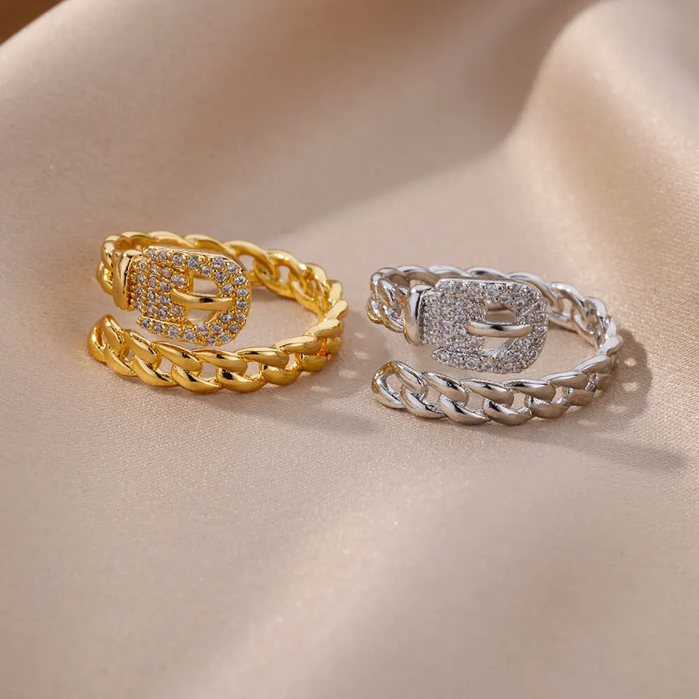 Luxury Korean Stainless Steel Copper Zircon Ring – Trendy Unisex Birthday Gift - Image 20