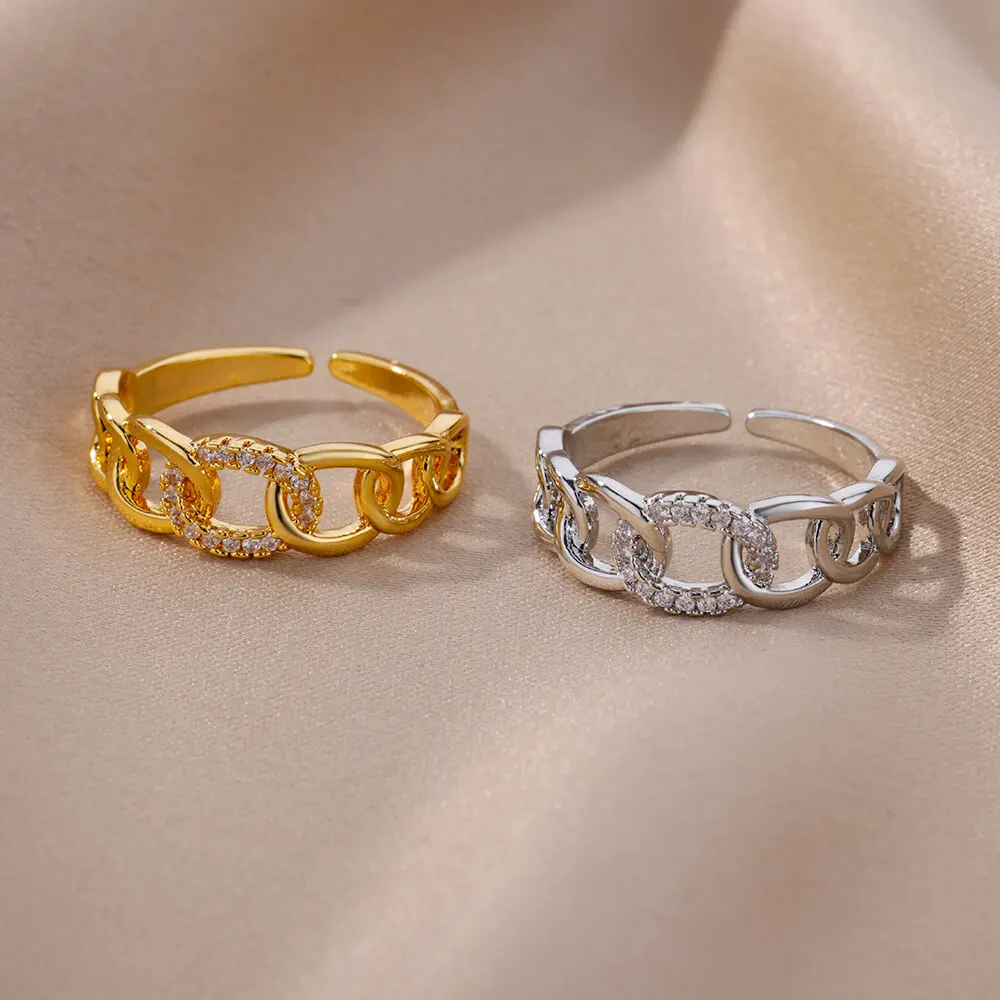 Luxury Korean Stainless Steel Copper Zircon Ring – Trendy Unisex Birthday Gift - Image 21