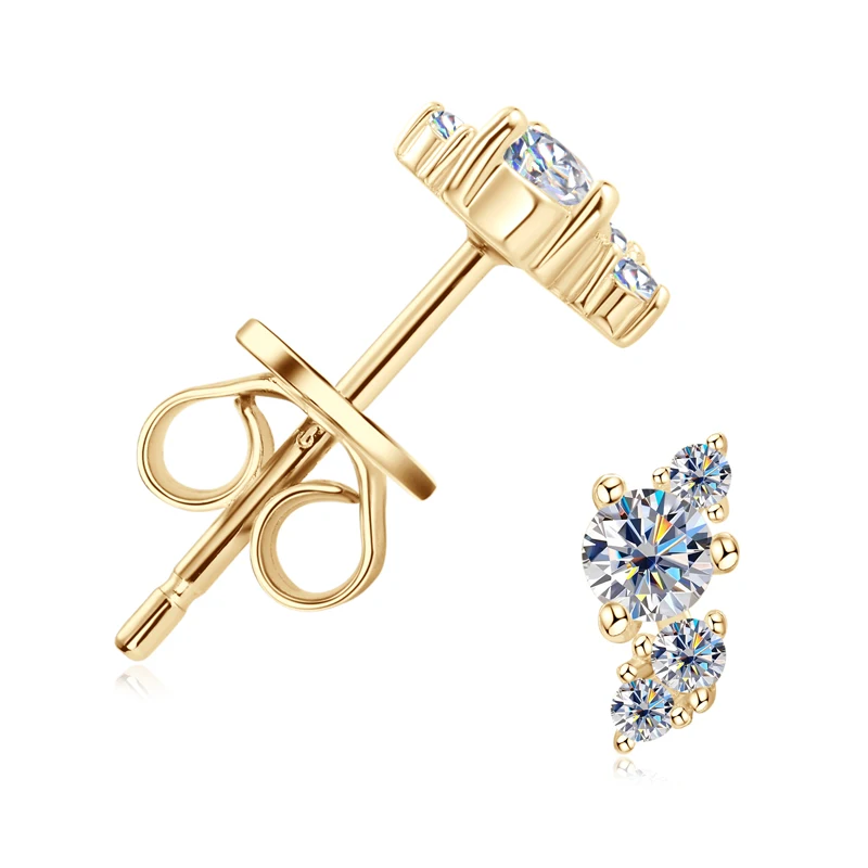 Moissanite Stud Earrings – 925 Silver, D Color VVS1, 1ct - Image 7