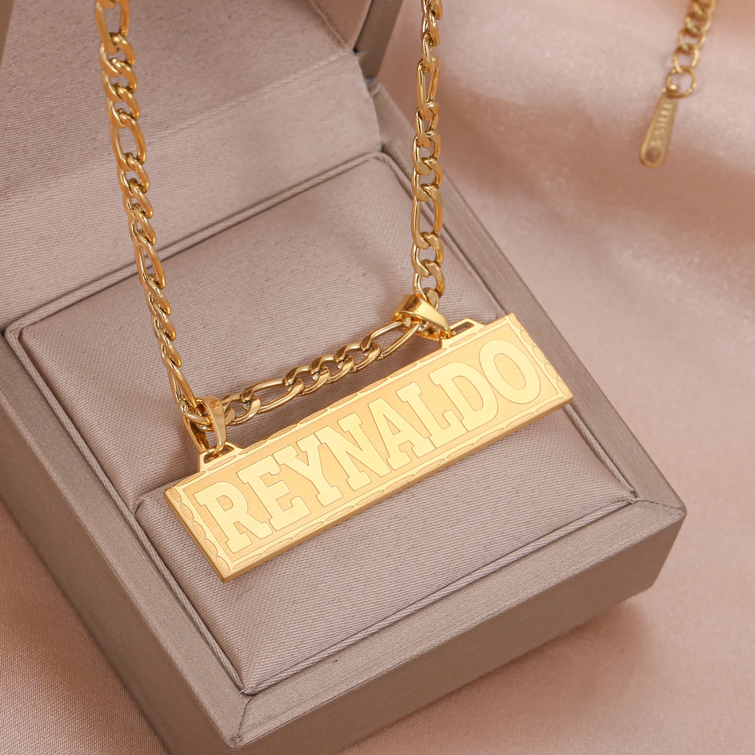 Custom Name Necklace Gold Pendant Personalized Stainless Steel Bar Jewelry Gift for Men Women - Image 4