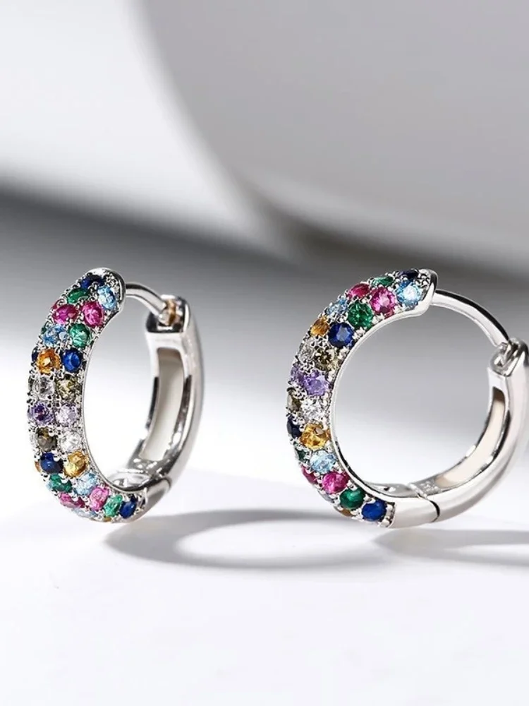 Colorful Crystal Round Earrings – Trendy Fashion Jewelry for Women - Image 5