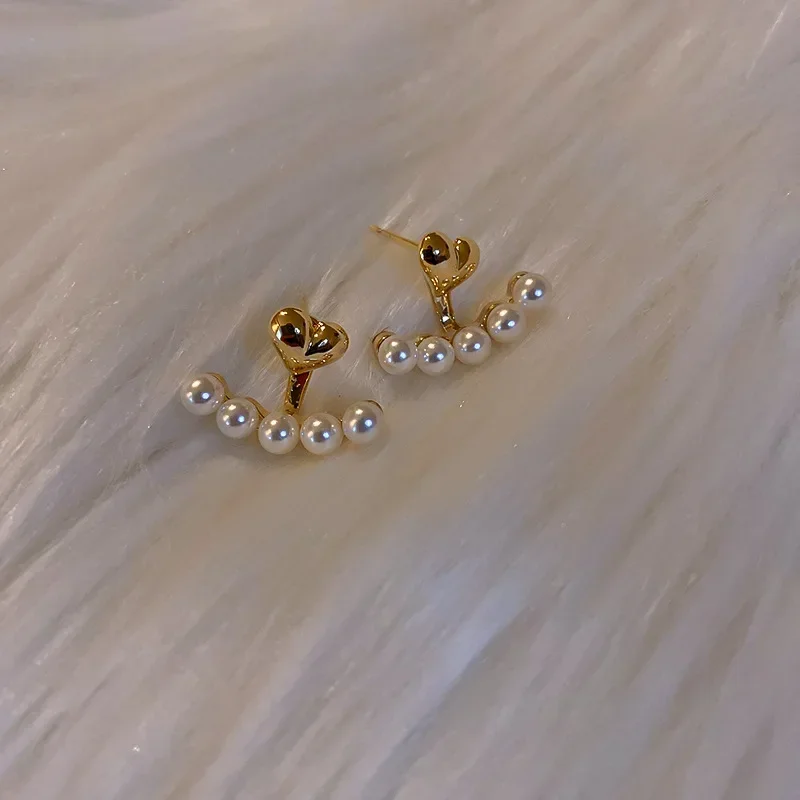 Elegant Pearl Heart Stud Earrings for Women – Ideal Valentine’s Day Gift - Image 8
