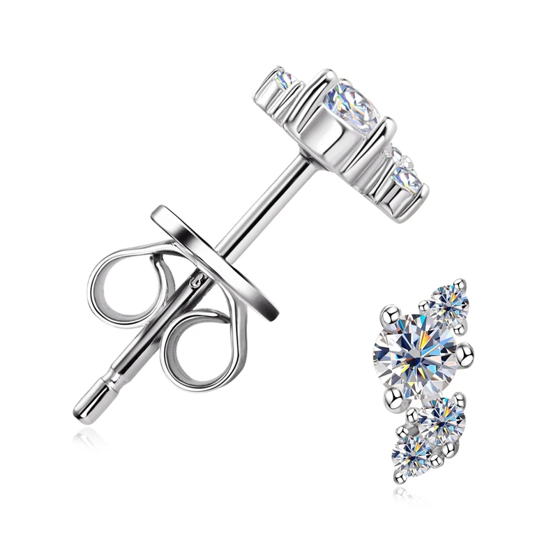 Moissanite Stud Earrings – 925 Silver, D Color VVS1, 1ct - Image 8