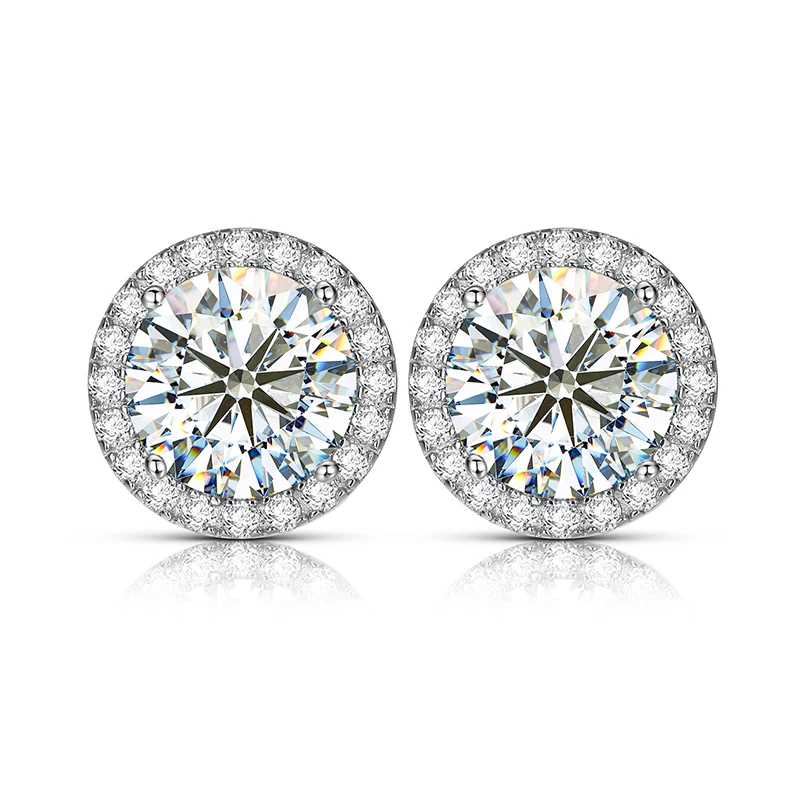 D VVS Moissanite Stud Earrings – S925 Silver, Platinum-Plated, Wedding Jewelry - Image 25