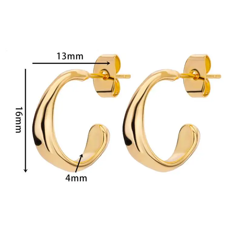 Stainless Steel Gold Hoop & Stud Earrings Set – Women's Aesthetic Jewelry - Image 5
