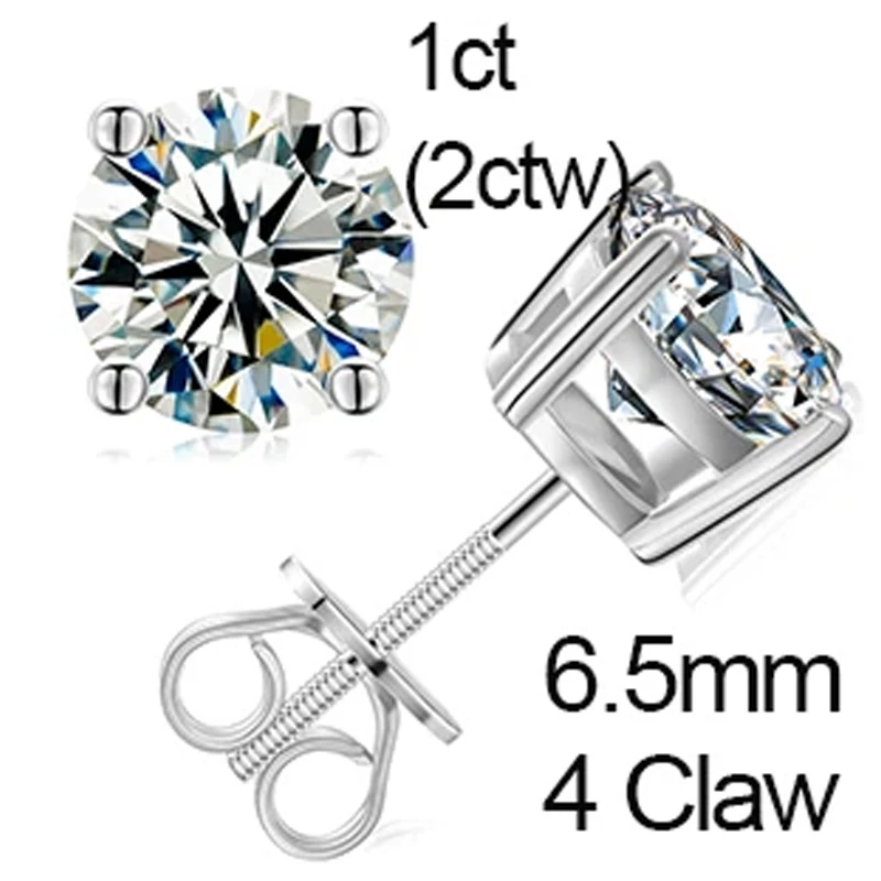 D VVS Moissanite Stud Earrings – S925 Silver, Platinum-Plated, Wedding Jewelry - Image 21